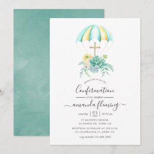Invitation Confirmation de parachute de bouquet de succulents