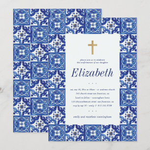 Invitation Confirmation De Ses Carreaux Bleus Méditerranéens