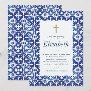 Invitation Confirmation De Ses Carreaux Bleus Méditerranéens