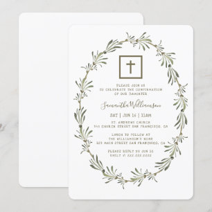 Invitation Confirmation De Son Foliage Vert Aquarelle