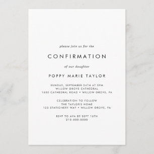 Invitation Confirmation de typographie chic