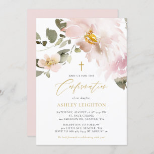 Invitation Confirmation des fleurs blanches d'aquarelle fémin