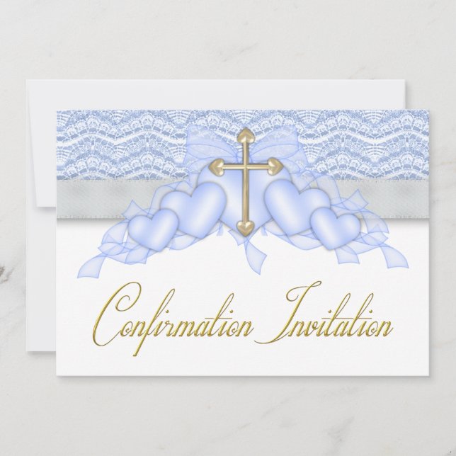 Invitation Confirmation des garçons de la Croix Bleue et Or (Devant)