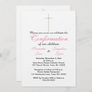 Invitation Confirmation des jumeaux roses