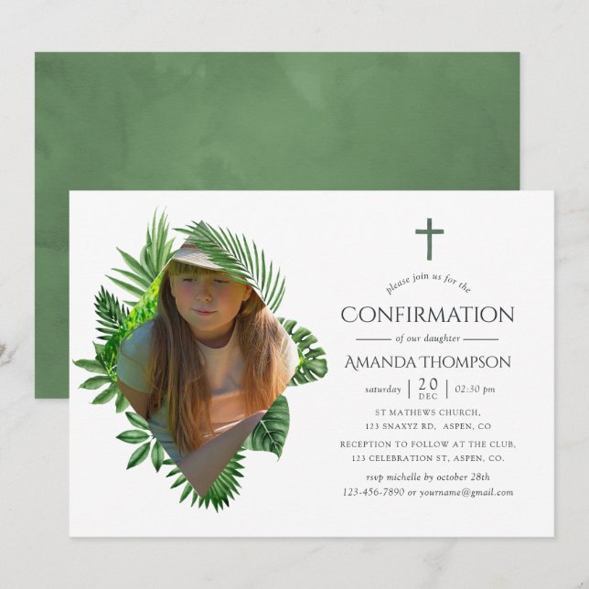 Invitation Confirmation d'été tropical à l'aquarelle (Devant / Derrière)