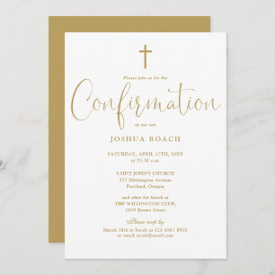 Invitation Confirmation d'or de script élégant moderne