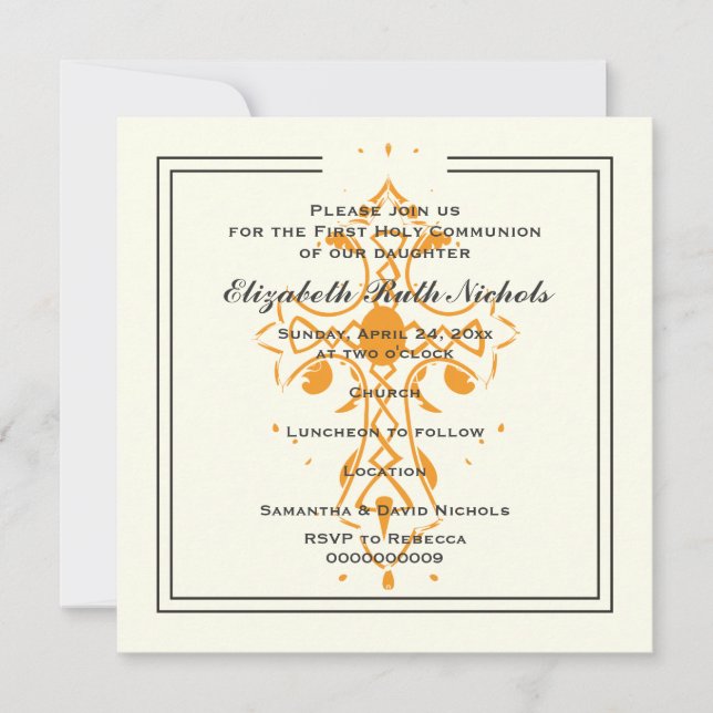 Invitation Confirmation du baptême de la première communion d (Devant)