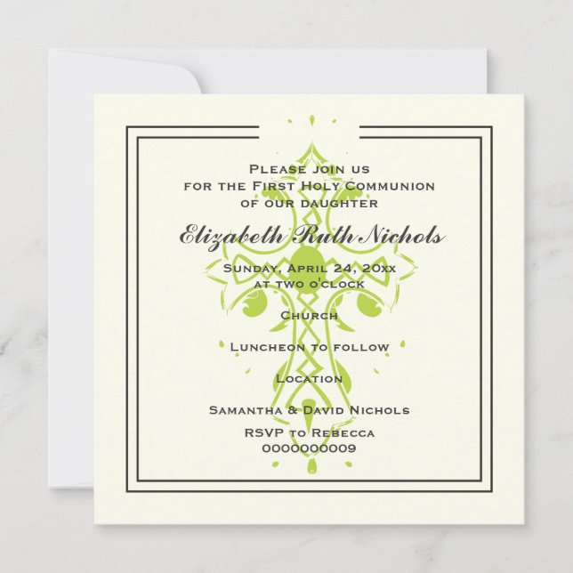 Invitation Confirmation du baptême de la première communion d (Devant)