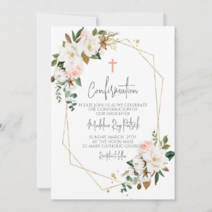 Invitation Confirmation du cadre floral rose