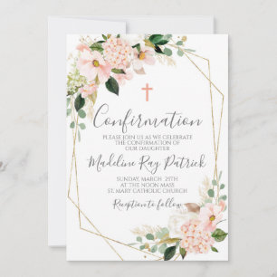 Invitation Confirmation du cadre floral rose