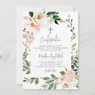 Invitation Confirmation du cadre floral rose