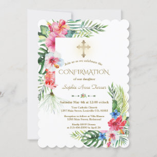 Invitation Confirmation du cadre floral tropical exotique haw