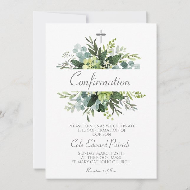 Invitation Confirmation du cadre vert (Devant)