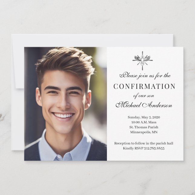 Invitation Confirmation du sacrement Photo Religieuse (Devant)