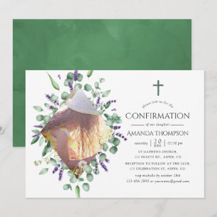 Invitation Confirmation Eucalyptus Lavande