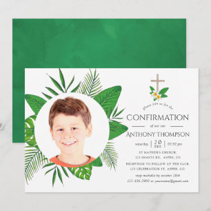 Invitation Confirmation Feuilles Tropicales