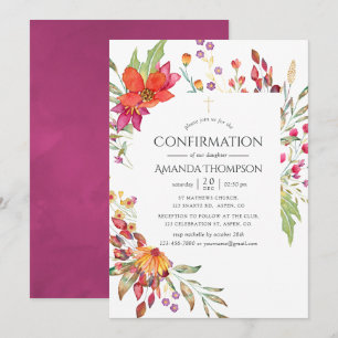 Invitation Confirmation Fleur Sauvage Aquarelle