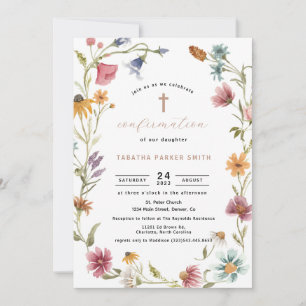 Invitation Confirmation fleur sauvage fille
