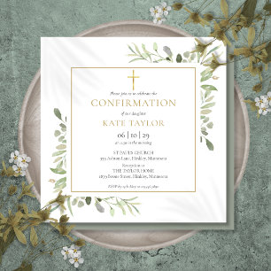 Invitation Confirmation Fleurie de Végétation à l'Aquarelle