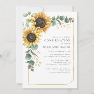 Invitation Confirmation Fleurie Tournesol Eucalyptus