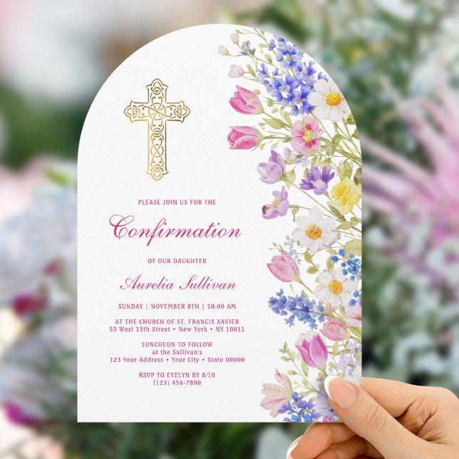 Invitation Confirmation Fleurs de Prairie Fraîches Arche (Créateur téléchargé)