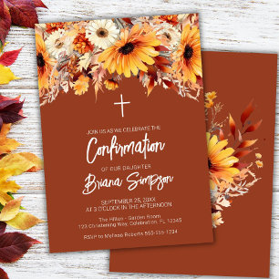 Invitation Confirmation florale automnale en terre cuite