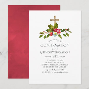 Invitation Confirmation Florale de Mariage de Noël