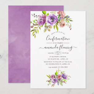 Invitation Confirmation florale de printemps à l'aquarelle