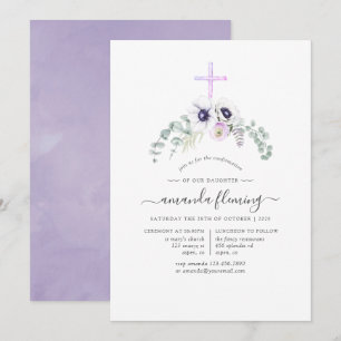Invitation Confirmation florale du coquelet de violet poussié