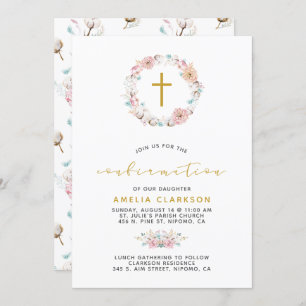 Invitation Confirmation florale et coton