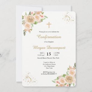 Invitation Confirmation florale floue