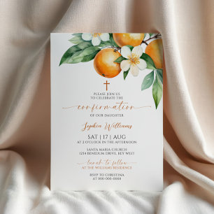 Invitation Confirmation florale orange