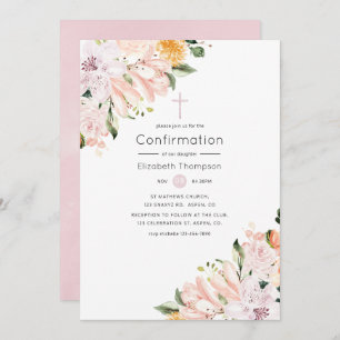 Invitation Confirmation florale Pastel