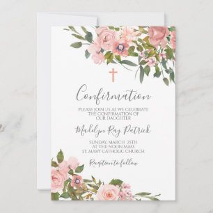 Invitation Confirmation florale rose