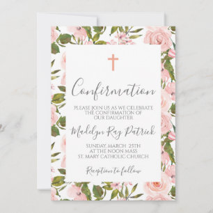 Invitation Confirmation florale rose
