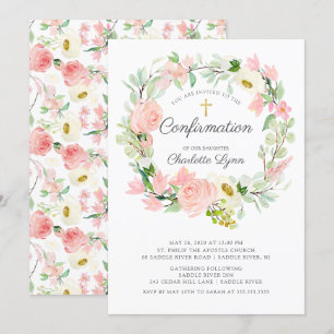 Invitation Confirmation florale rose chic et élégante