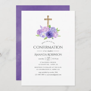Invitation Confirmation florale ultra violette