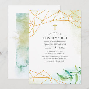 Invitation Confirmation Géométrique Aquarelle