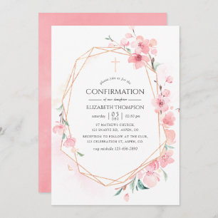 Invitation Confirmation géométrique de la fleur de cerisier r