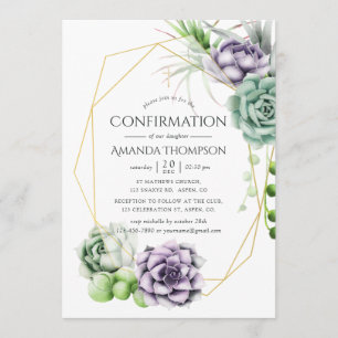 Invitation Confirmation géométrique Succulente