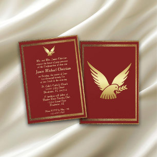 Invitation Confirmation Gold Dove