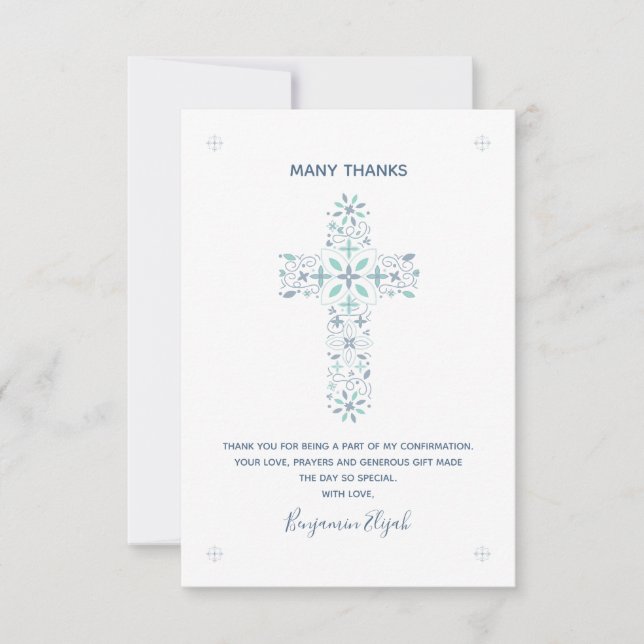 Invitation Confirmation Merci note Christian Card (Devant)