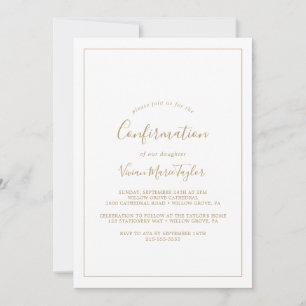 Invitation Confirmation minimaliste d'or
