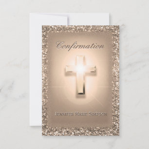 Invitation Confirmation Pale Rose Cross