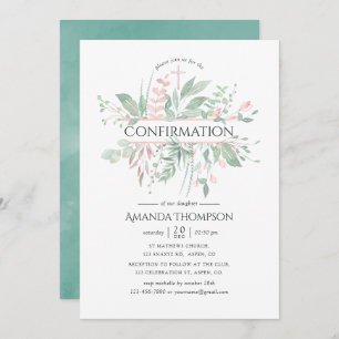 Invitation Confirmation Pastel Blush Greenery