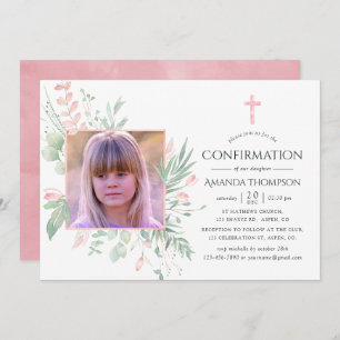 Invitation Confirmation Pastel Blush Greenery