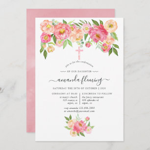 Invitation Confirmation Pastel Watercolor Peonies