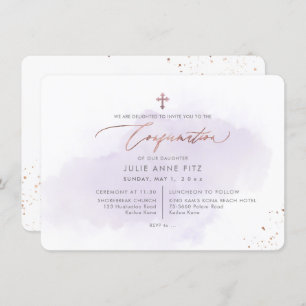 Invitation Confirmation PixDezines Rose Gold H2 Purple Washed