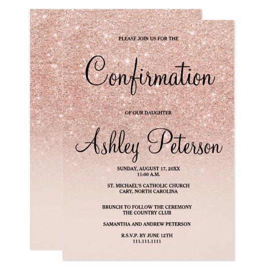 Invitation Confirmation Rose D Ombre De Rose De Parties Zazzle Fr