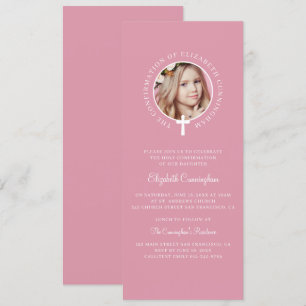 Invitation Confirmation sainte  Photo personnalisée et croix